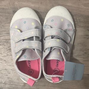 Cat & Jack Kids' Light Gray Sneakers with Multicolor Dots